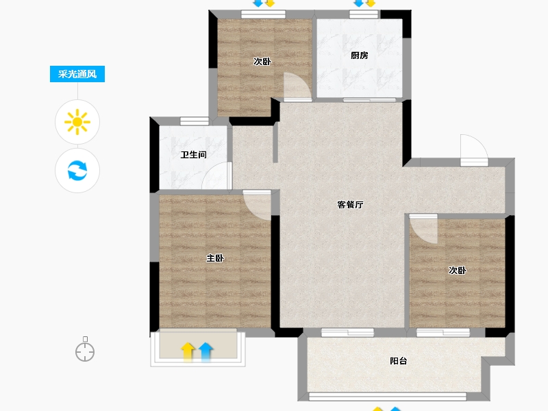 江苏省-无锡市-龙湖华亨天玺-97.00-户型库-采光通风