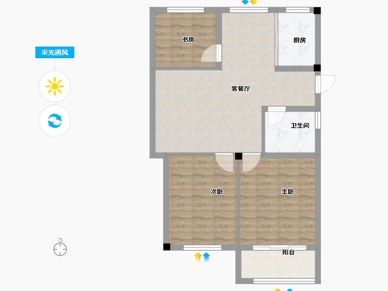 浙江省-宁波市-久南郡-76.22-户型库-采光通风