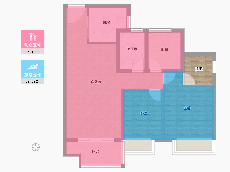 广东省-佛山市-中骏雍景台-72.01-户型库-动静分区