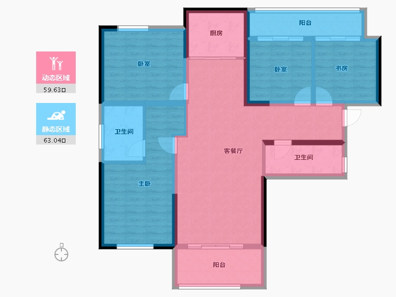 湖南省-长沙市-澳海望洲府-110.05-户型库-动静分区