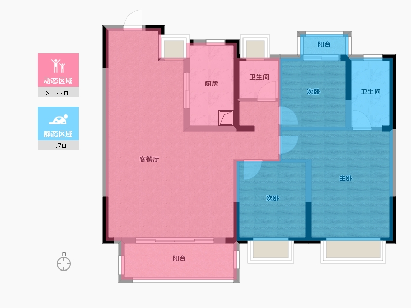 上海-上海市-保利·明明湖光-96.01-户型库-动静分区