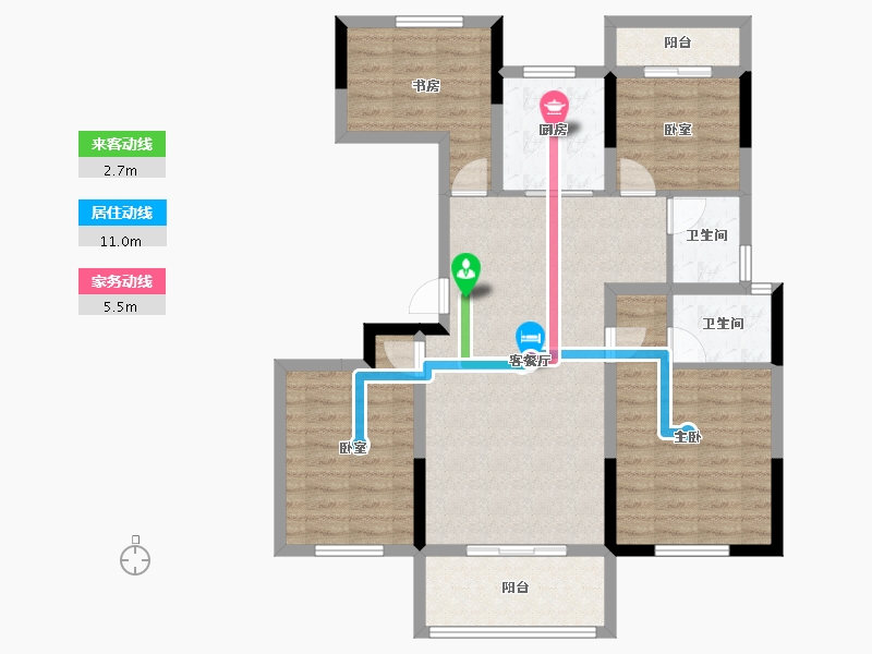 湖南省-长沙市-澳海望洲府-96.83-户型库-动静线