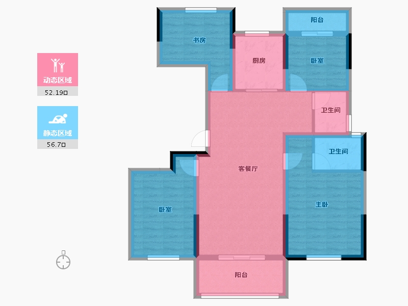 湖南省-长沙市-澳海望洲府-96.83-户型库-动静分区