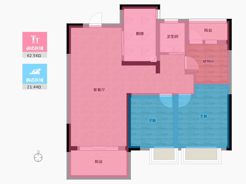 江西省-南昌市-华邦观湖别院-74.40-户型库-动静分区