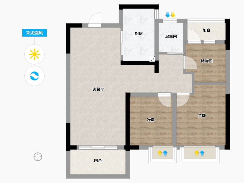 江西省-南昌市-华邦观湖别院-74.40-户型库-采光通风