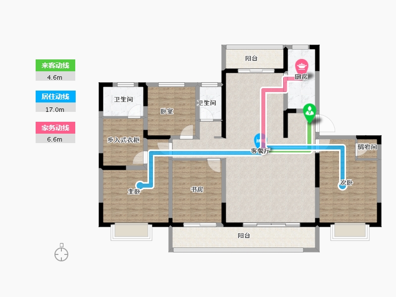 江苏省-苏州市-千灯裕花园-143.41-户型库-动静线