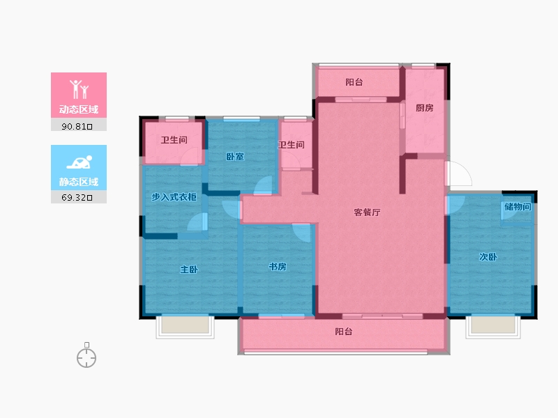 江苏省-苏州市-千灯裕花园-143.41-户型库-动静分区