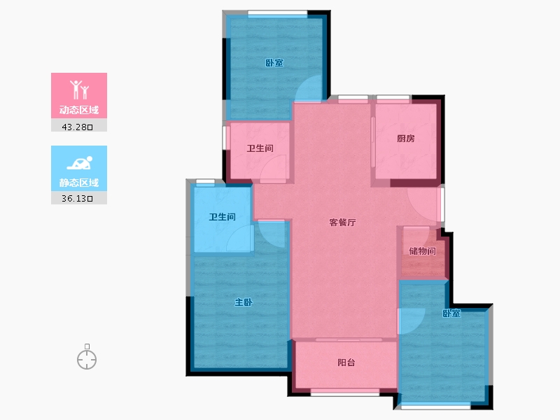 福建省-厦门市-建发缦玥长滩-71.21-户型库-动静分区