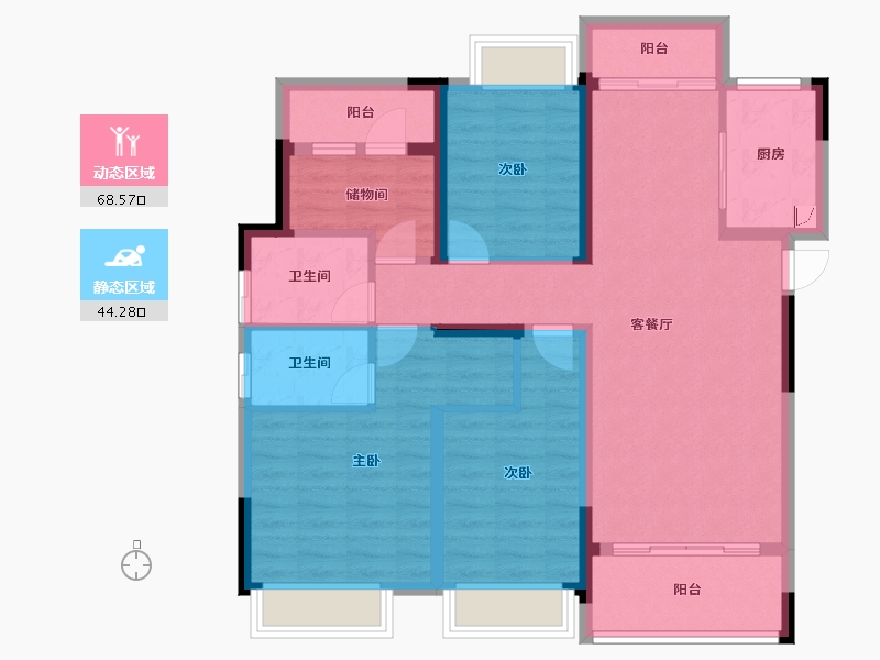 江西省-南昌市-华邦观湖别院-100.80-户型库-动静分区