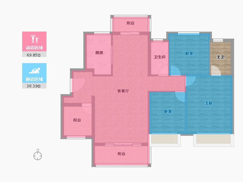 广东省-佛山市-中骏雍景台-100.01-户型库-动静分区