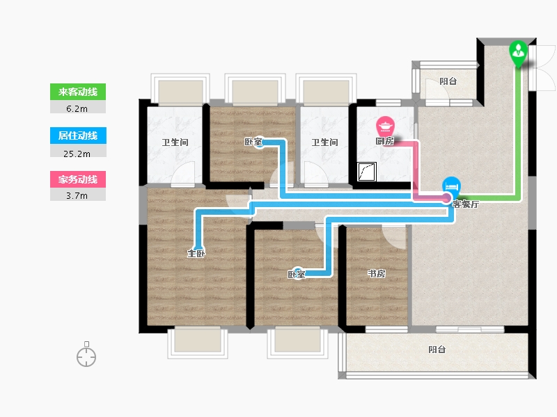 湖北省-武汉市-华侨城欢乐天际-96.61-户型库-动静线