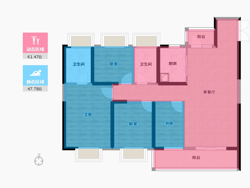 湖北省-武汉市-华侨城欢乐天际-96.61-户型库-动静分区