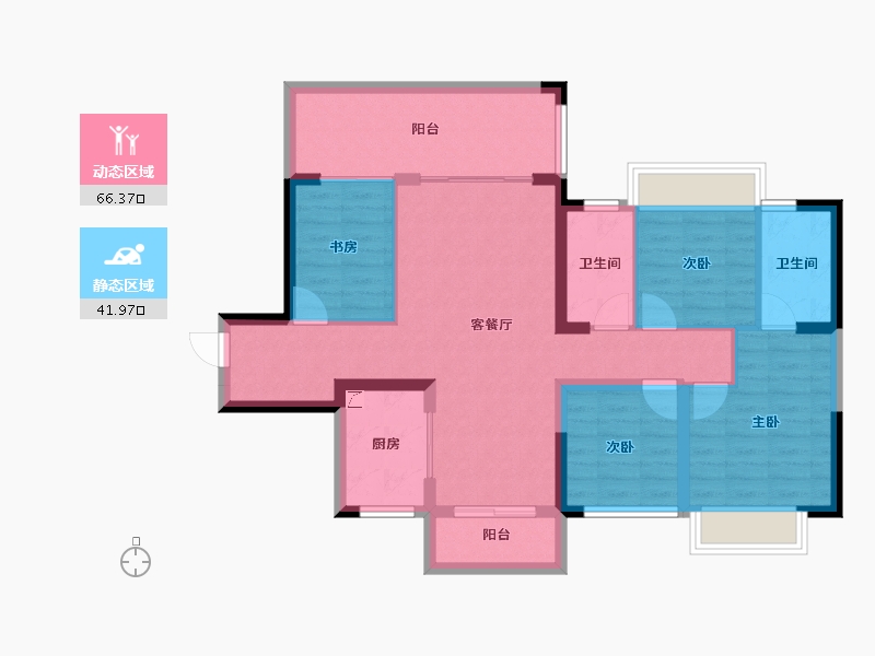 广西壮族自治区-南宁市-交投地产阳光100阿尔勒-96.50-户型库-动静分区