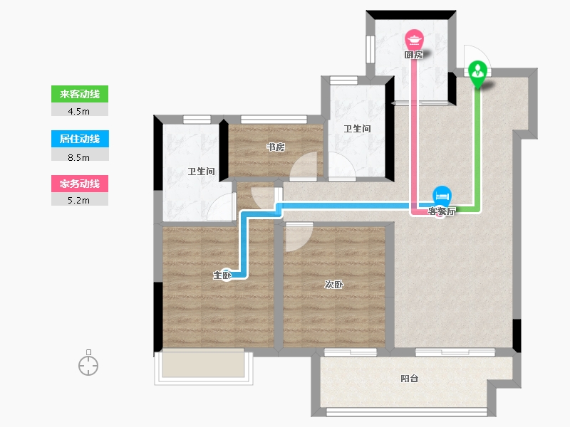 浙江省-宁波市-绿地·悦山府-82.39-户型库-动静线