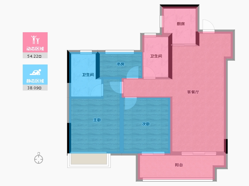 浙江省-宁波市-绿地·悦山府-82.39-户型库-动静分区