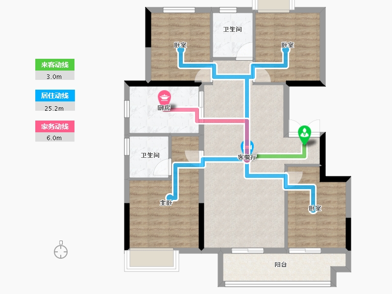 湖南省-长沙市-金辉优步星樾-92.00-户型库-动静线