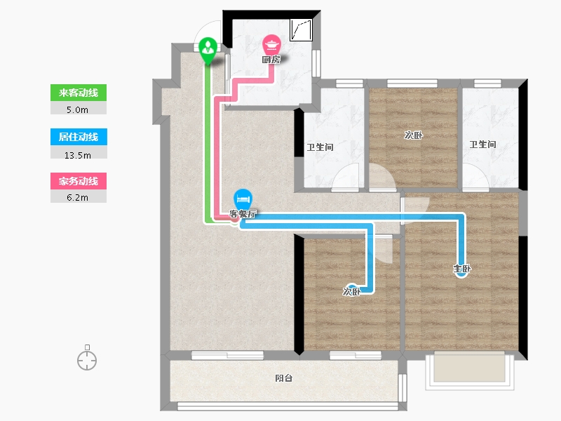 浙江省-宁波市-朝望悦府-79.20-户型库-动静线