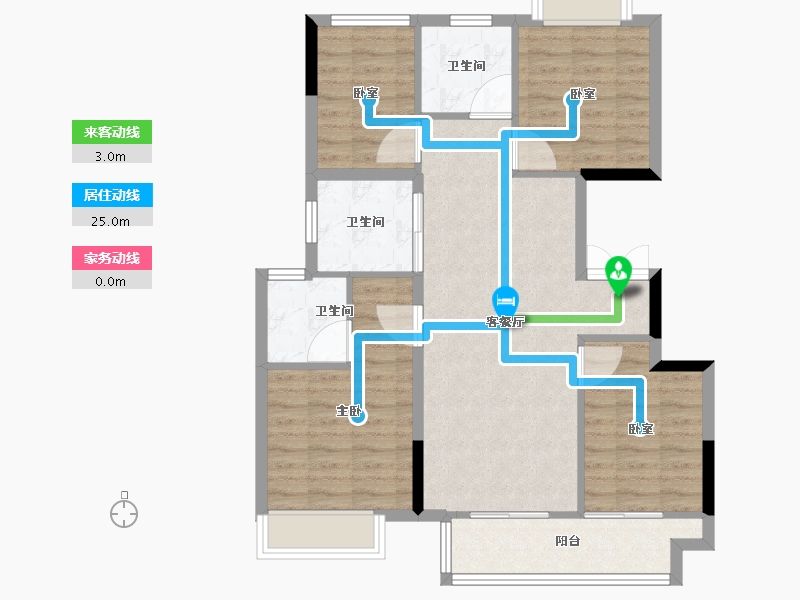 湖南省-长沙市-金辉优步星樾-88.00-户型库-动静线