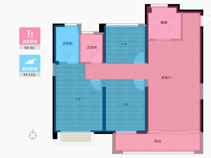 浙江省-温州市-高力铂金湾-92.57-户型库-动静分区