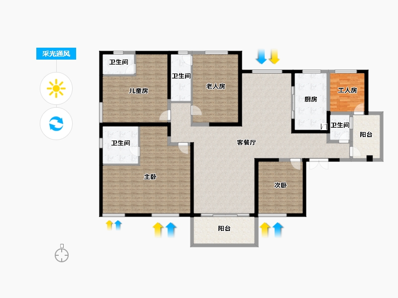 湖南省-长沙市-湘江壹号-228.39-户型库-采光通风