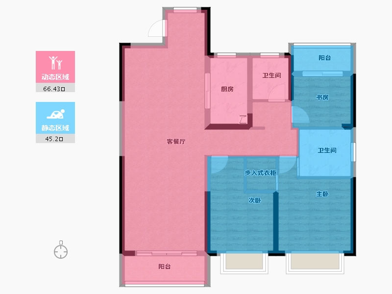 浙江省-宁波市-伊美尚品-99.94-户型库-动静分区