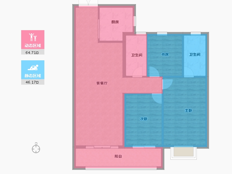 湖北省-武汉市-龙湖天玺-101.02-户型库-动静分区