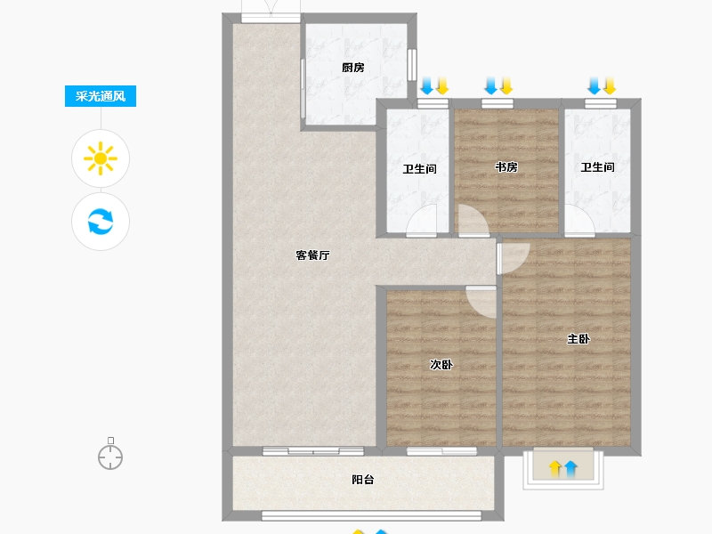 湖北省-武汉市-龙湖天玺-101.02-户型库-采光通风