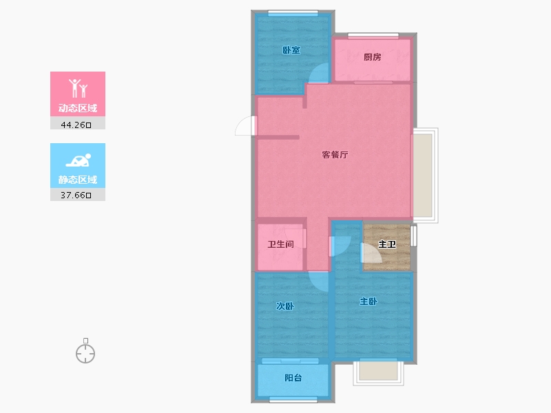 山西省-晋中市-保利·锦上-76.81-户型库-动静分区