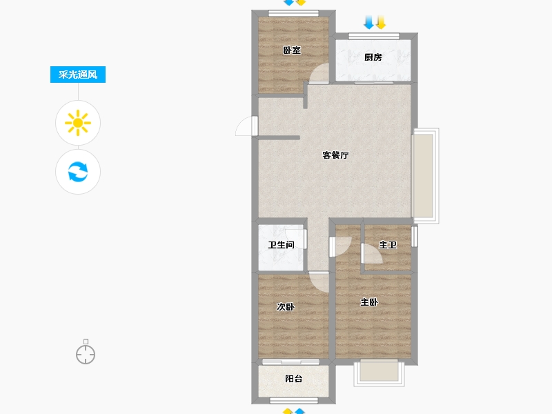 山西省-晋中市-保利·锦上-76.81-户型库-采光通风