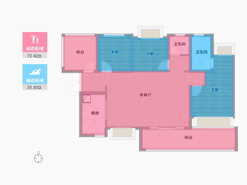 贵州省-贵阳市-贵阳经开吾悦广场-96.00-户型库-动静分区