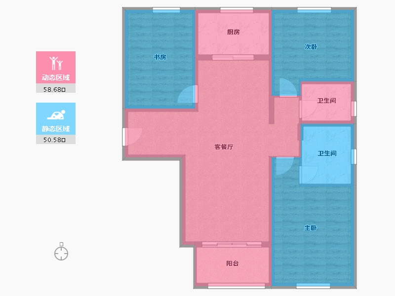 甘肃省-兰州市-盛达公馆-97.85-户型库-动静分区