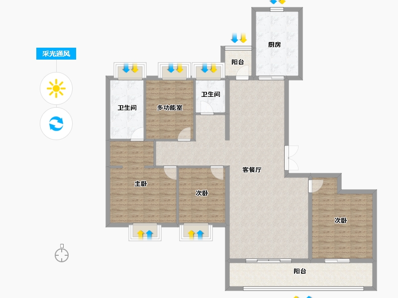 湖北省-武汉市-融侨滨江城-146.02-户型库-采光通风