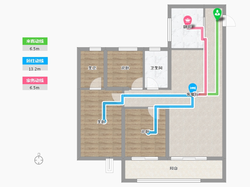 山西省-晋中市-保利·锦上-84.39-户型库-动静线