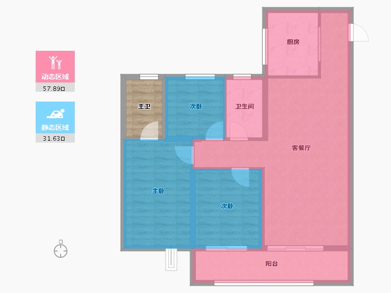 山西省-晋中市-保利·锦上-84.39-户型库-动静分区