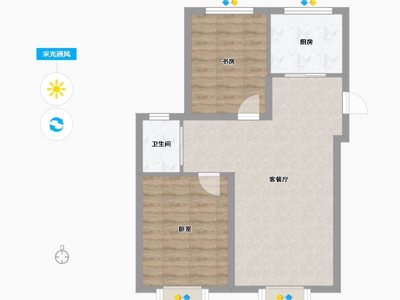 天津-天津市-金威澜湾学府-60.00-户型库-采光通风