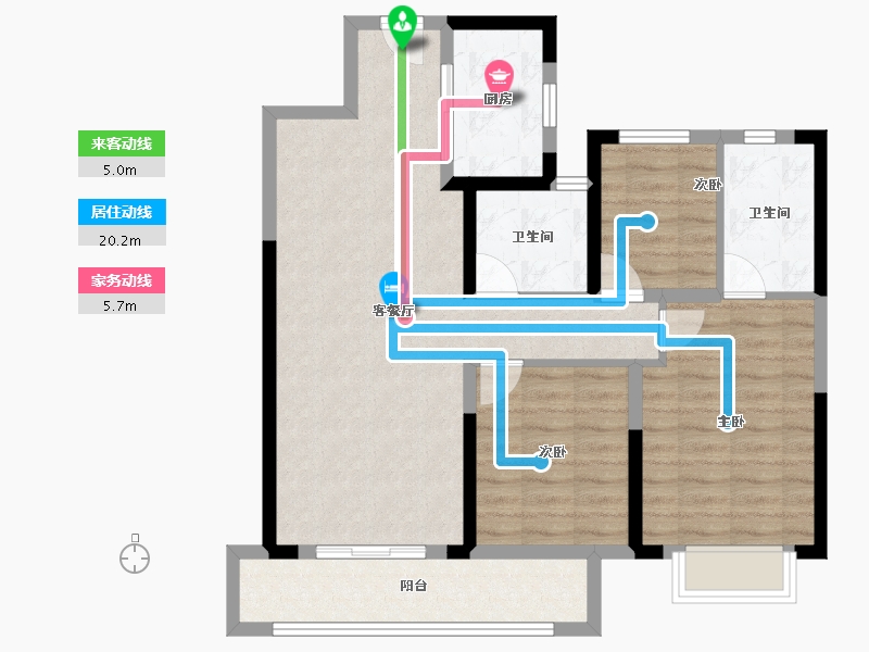 湖北省-武汉市-银禾广场-86.77-户型库-动静线