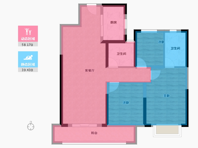 湖北省-武汉市-银禾广场-86.77-户型库-动静分区