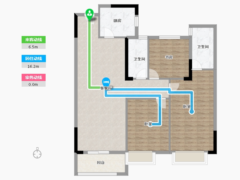 湖北省-武汉市-武汉城建龙樾上城-107.77-户型库-动静线