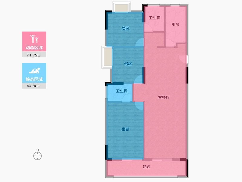 湖北省-武汉市-武汉城建龙樾上城-106.77-户型库-动静分区