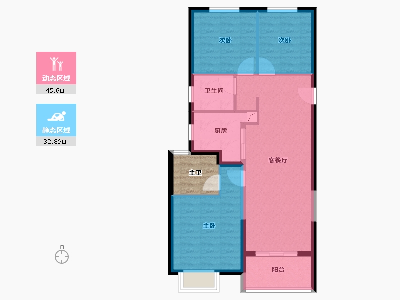 湖北省-武汉市-万科华生公园大道-74.53-户型库-动静分区