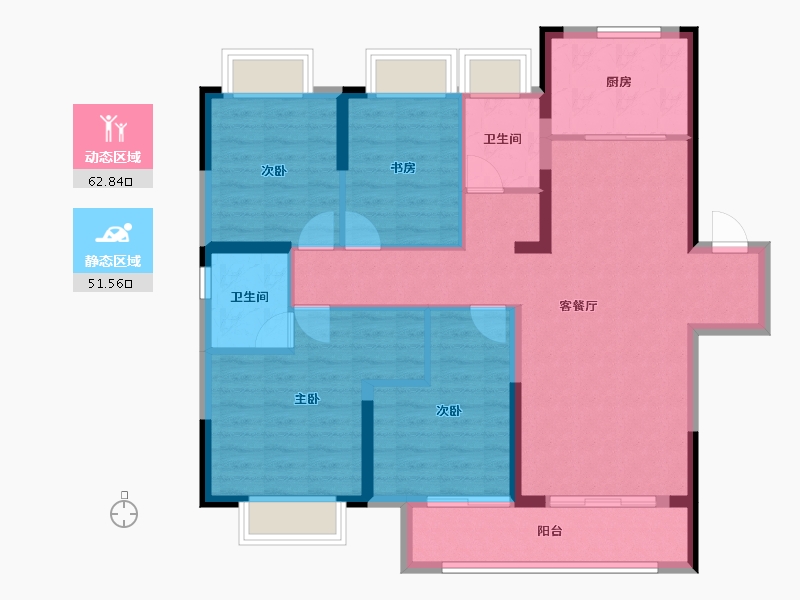 湖北省-武汉市-银禾广场-102.77-户型库-动静分区