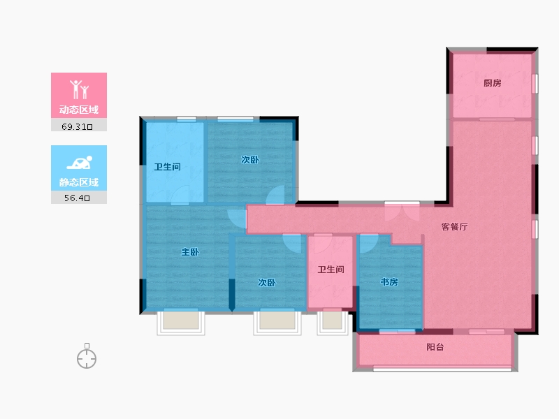 湖北省-武汉市-光谷创新天地-113.60-户型库-动静分区