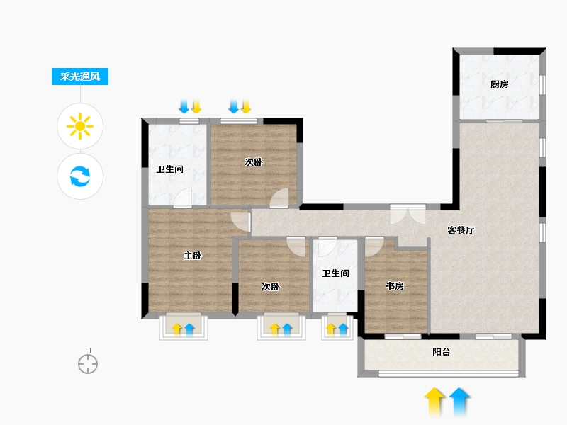 湖北省-武汉市-光谷创新天地-113.60-户型库-采光通风