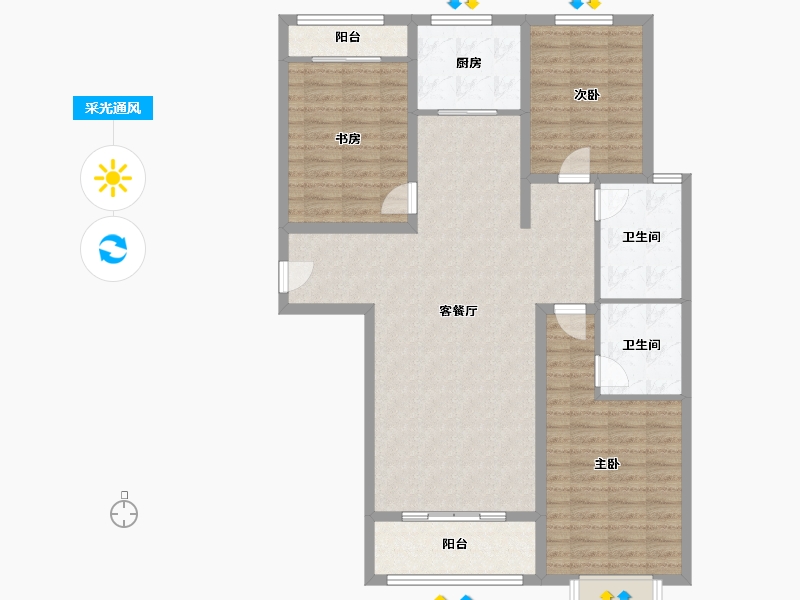 河北省-保定市-领尚城·东关新居-111.00-户型库-采光通风