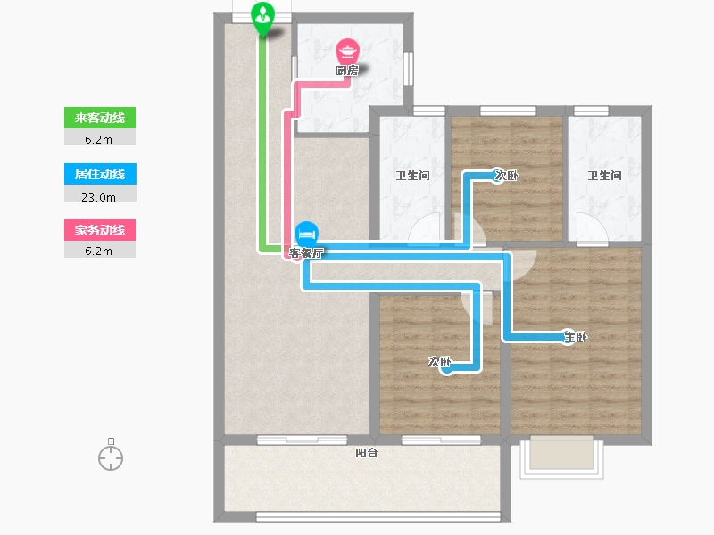 湖北省-武汉市-龙湖天玺-100.84-户型库-动静线