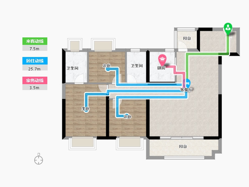 湖北省-武汉市-交投华园-94.40-户型库-动静线