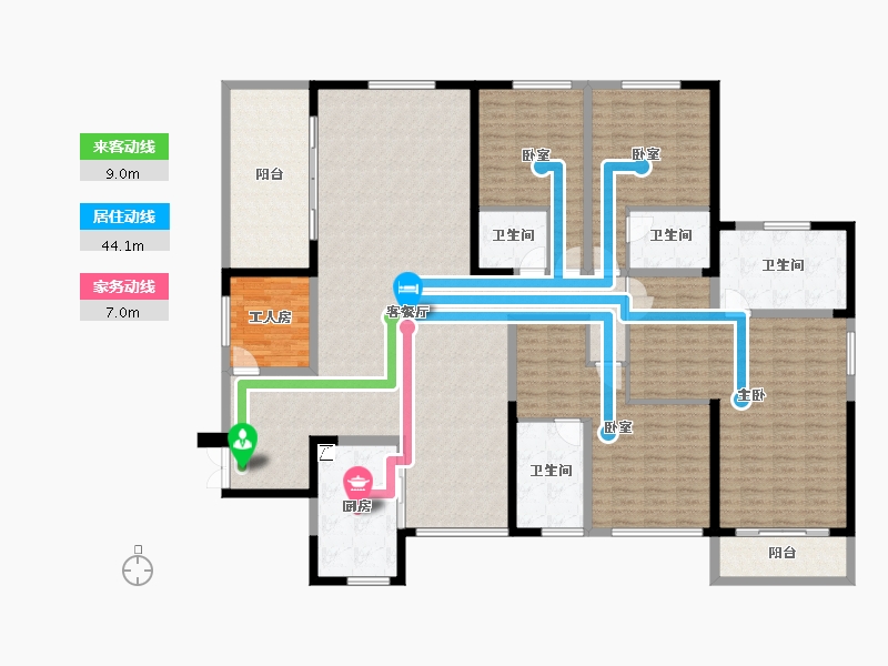 湖南省-长沙市-湘江壹号-220.00-户型库-动静线