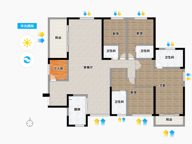 湖南省-长沙市-湘江壹号-220.00-户型库-采光通风