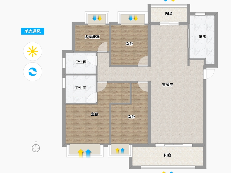 湖北省-武汉市-融侨滨江城-113.35-户型库-采光通风