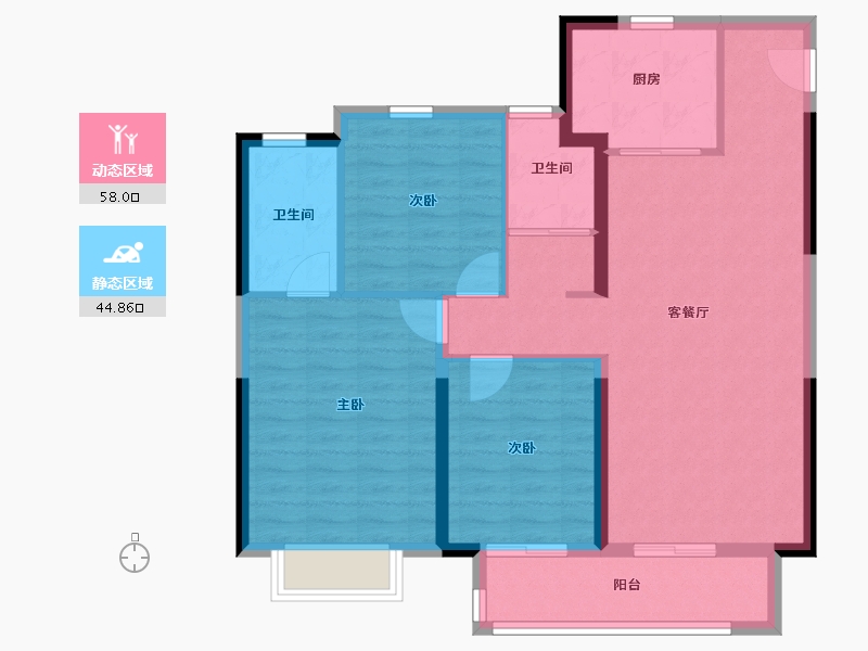 湖北省-武汉市-交投华园-92.80-户型库-动静分区